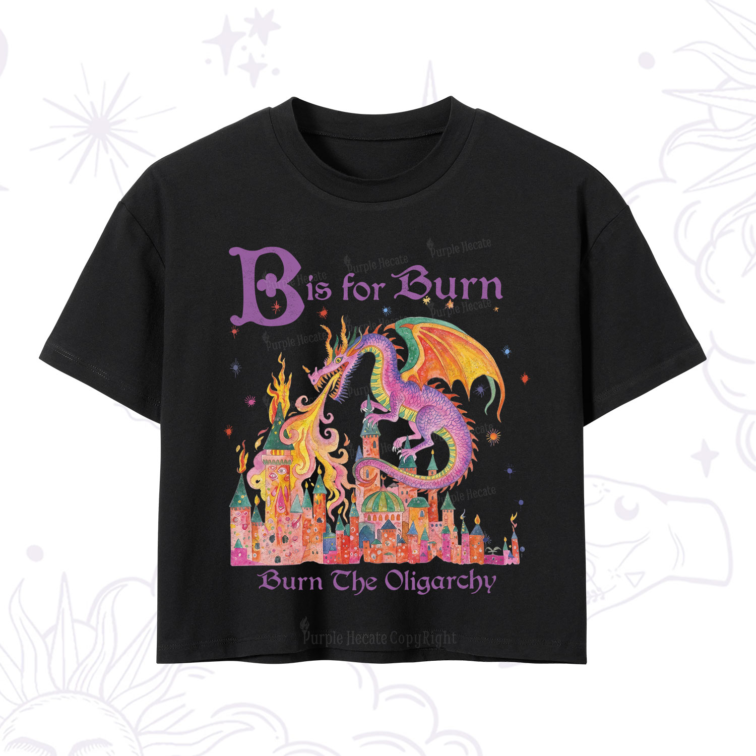 Purplehecate Burn The Oligarchy Crop T-Shirt