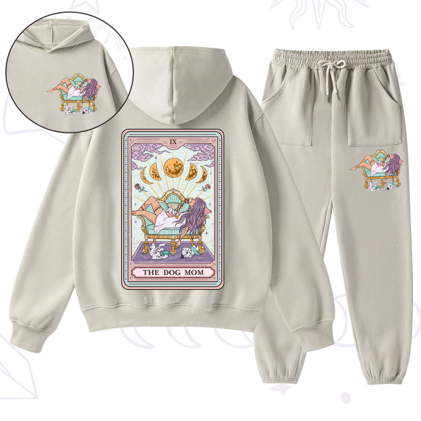 Purplehecate The Dog Mom Tarot Fleece Hoodie Suit