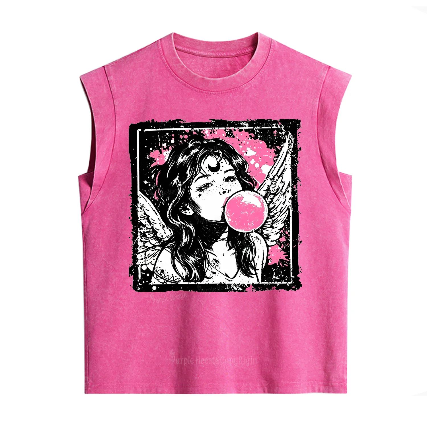 Purplehecate Grunge Angel with Bubblegum Vintage Washed Tank