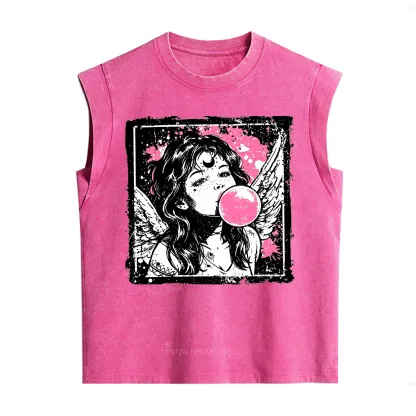 Purplehecate Grunge Angel with Bubblegum Vintage Washed Tank
