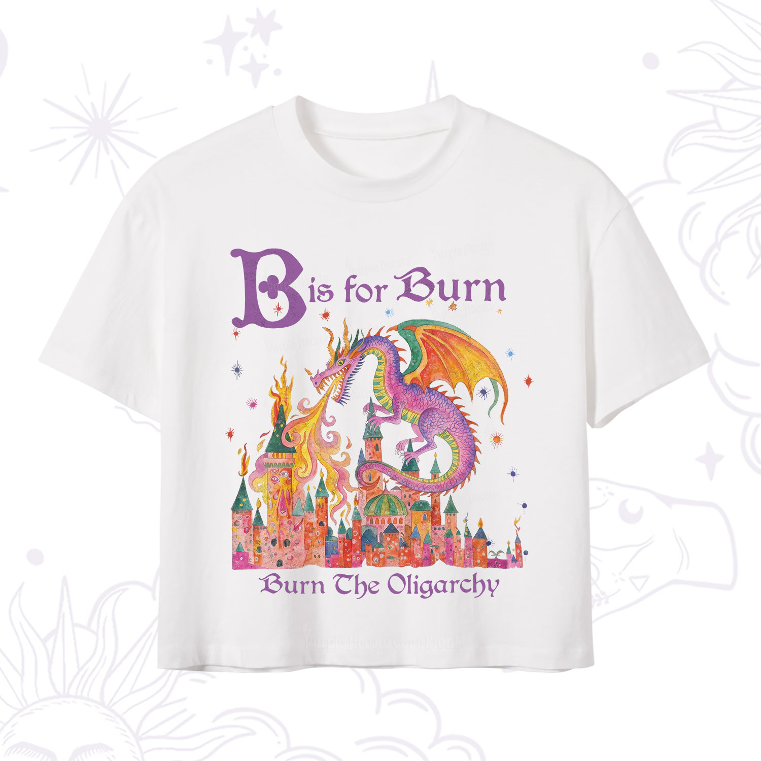 Purplehecate Burn The Oligarchy Crop T-Shirt