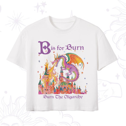 Purplehecate Burn The Oligarchy Crop T-Shirt