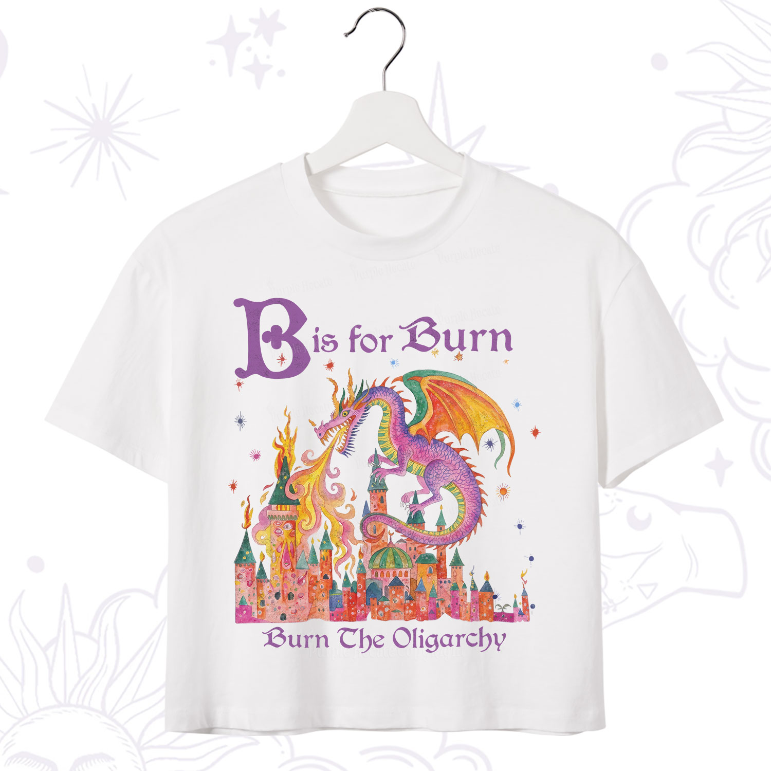 Purplehecate Burn The Oligarchy Crop T-Shirt
