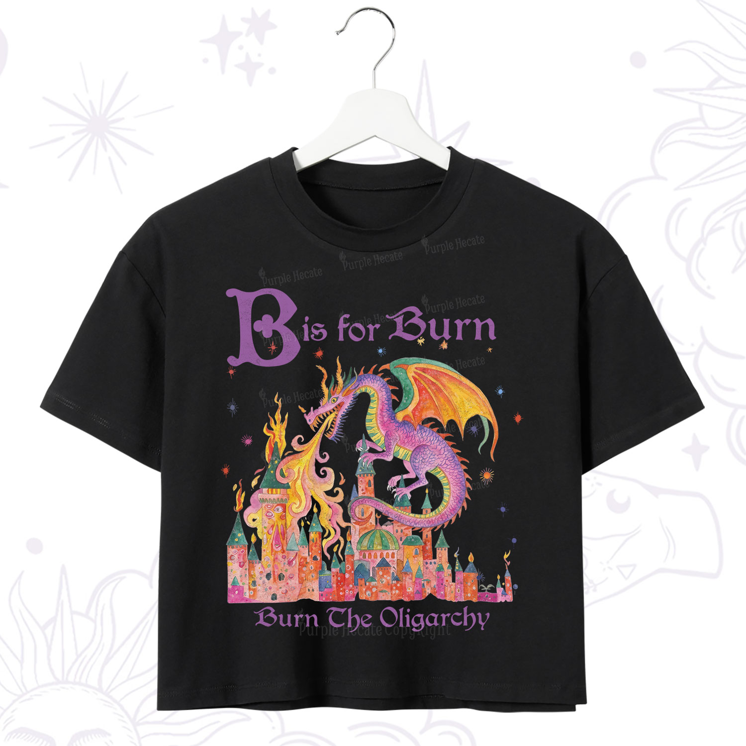 Purplehecate Burn The Oligarchy Crop T-Shirt