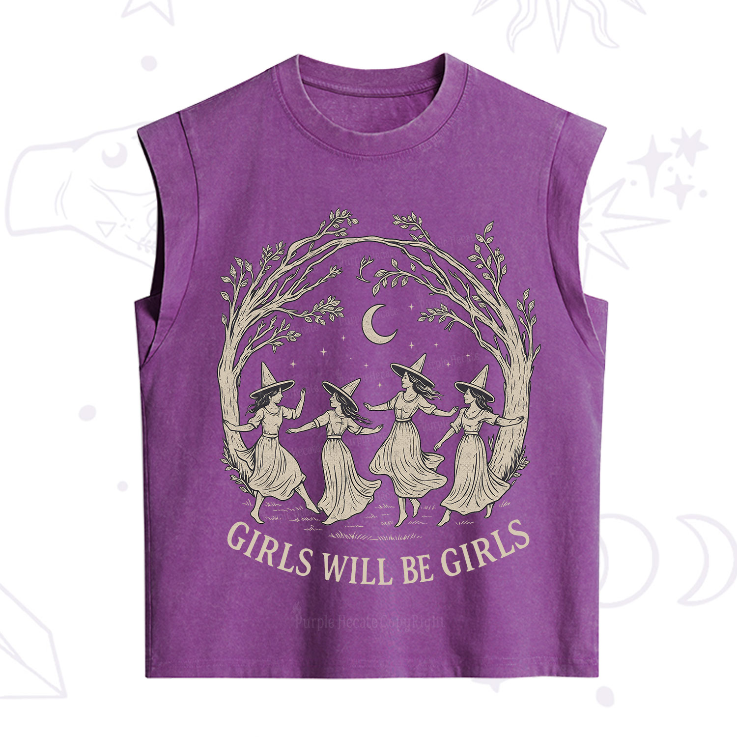 Purplehecate Girls Will Be Girls Witch Vintage Washed Tank