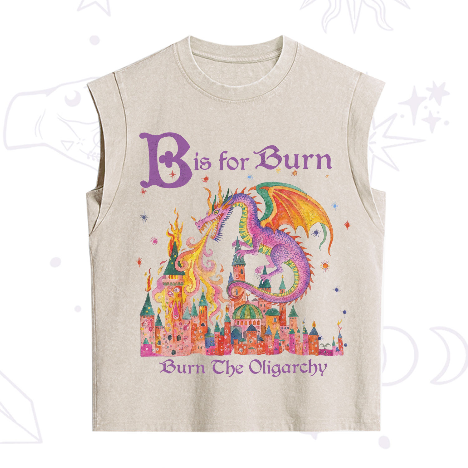 Purplehecate Burn The Oligarchy Vintage Washed Tank