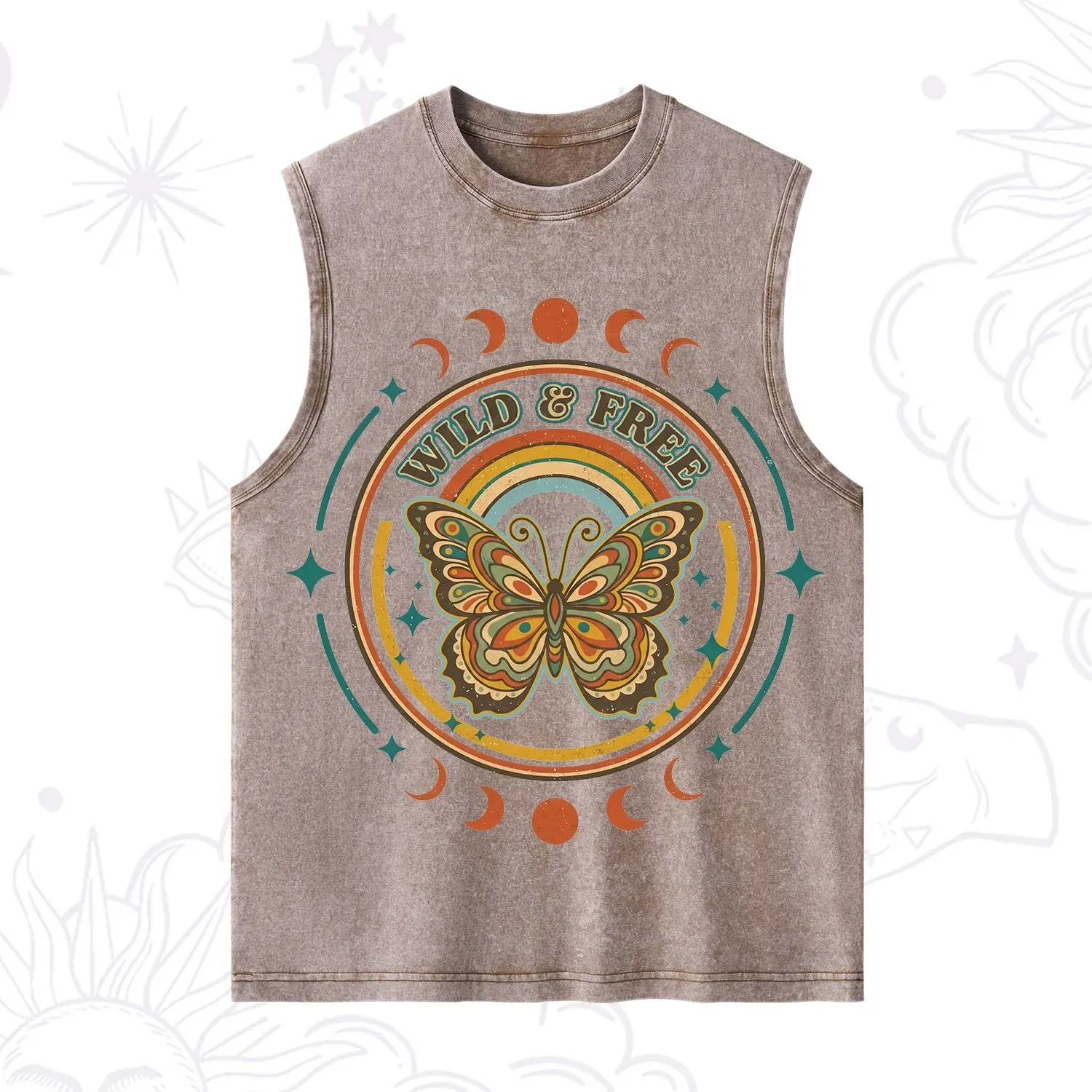 Purplehecate Wild?And?Free?Butterfly Washed Tank