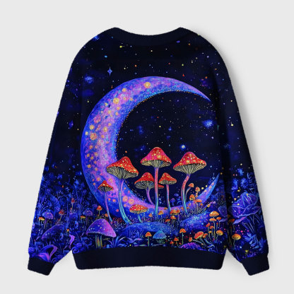 Purplehecate Neon Fungal Lunar Realm Ugly Cardigan Sweaters