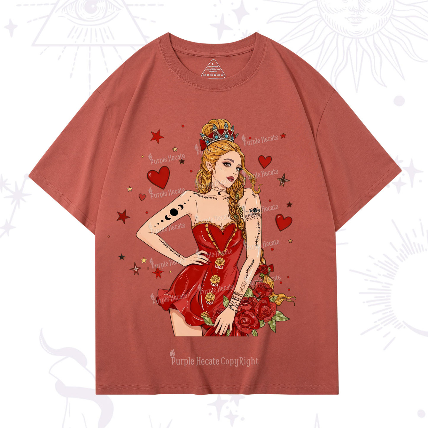 Purplehecate Eternal Bloom Heart Queen Valentine T-Shirt