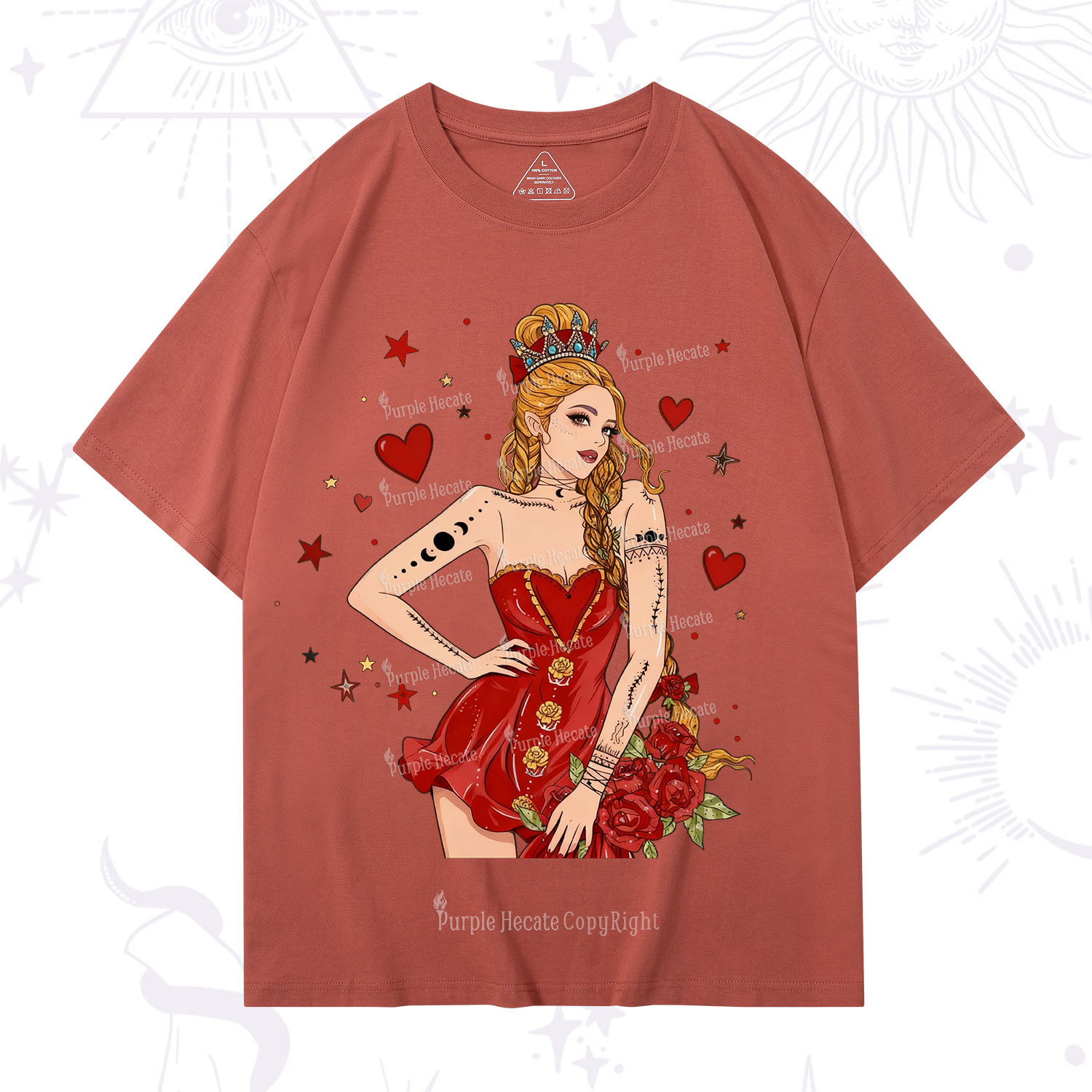 Purplehecate Eternal Bloom Heart Queen Valentine T-Shirt