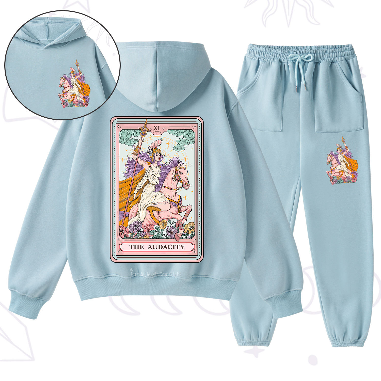 Purplehecate The Audacity Tarot Card Fleece Hoodie Suit
