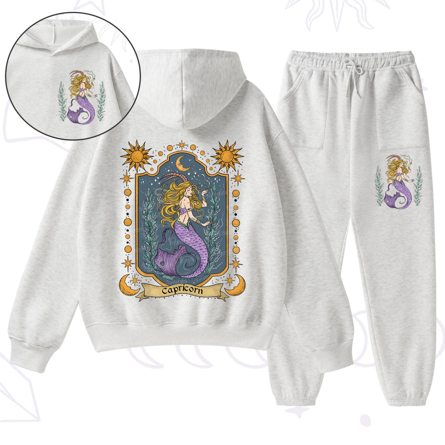 Purplehecate Capricorn Zodiac Fleece Hoodie Suit