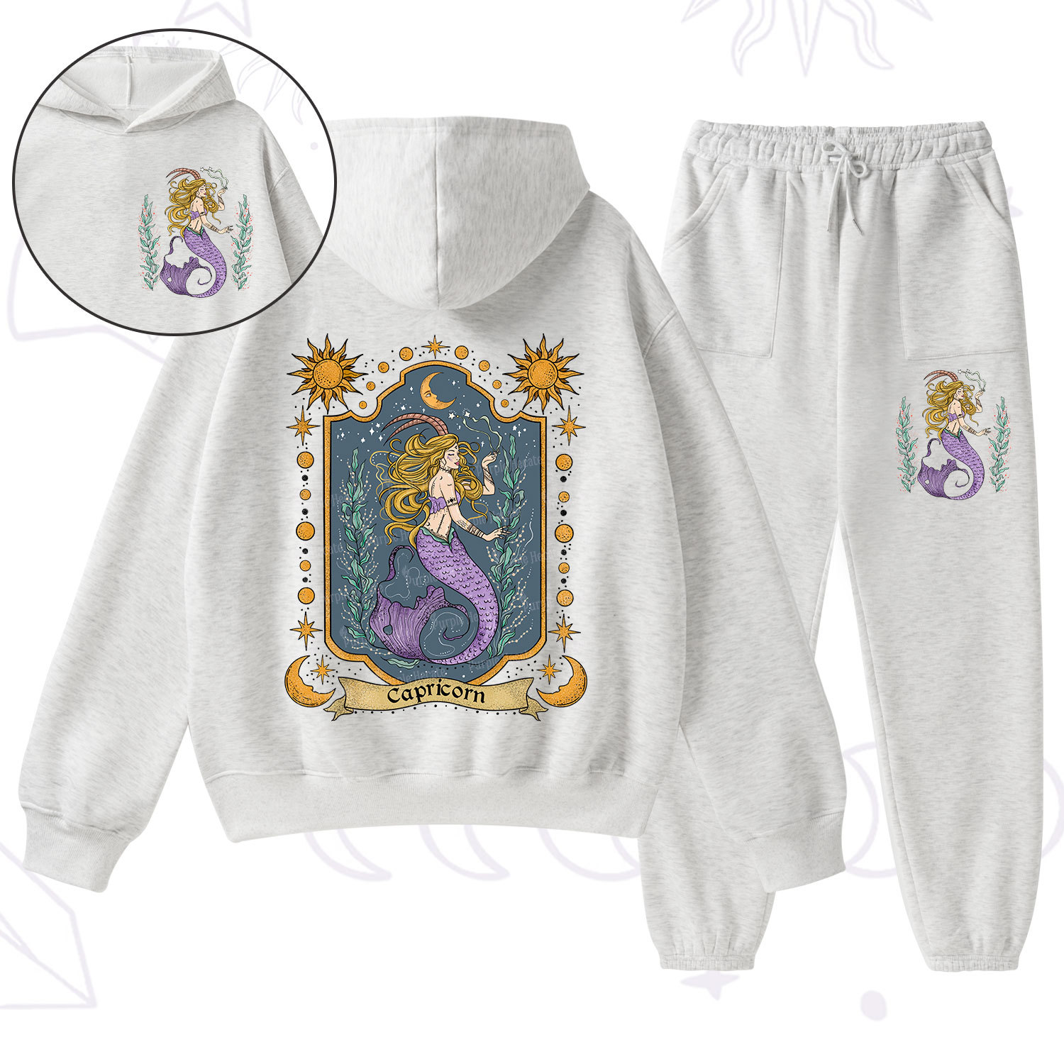 Purplehecate Capricorn Zodiac Fleece Hoodie Suit