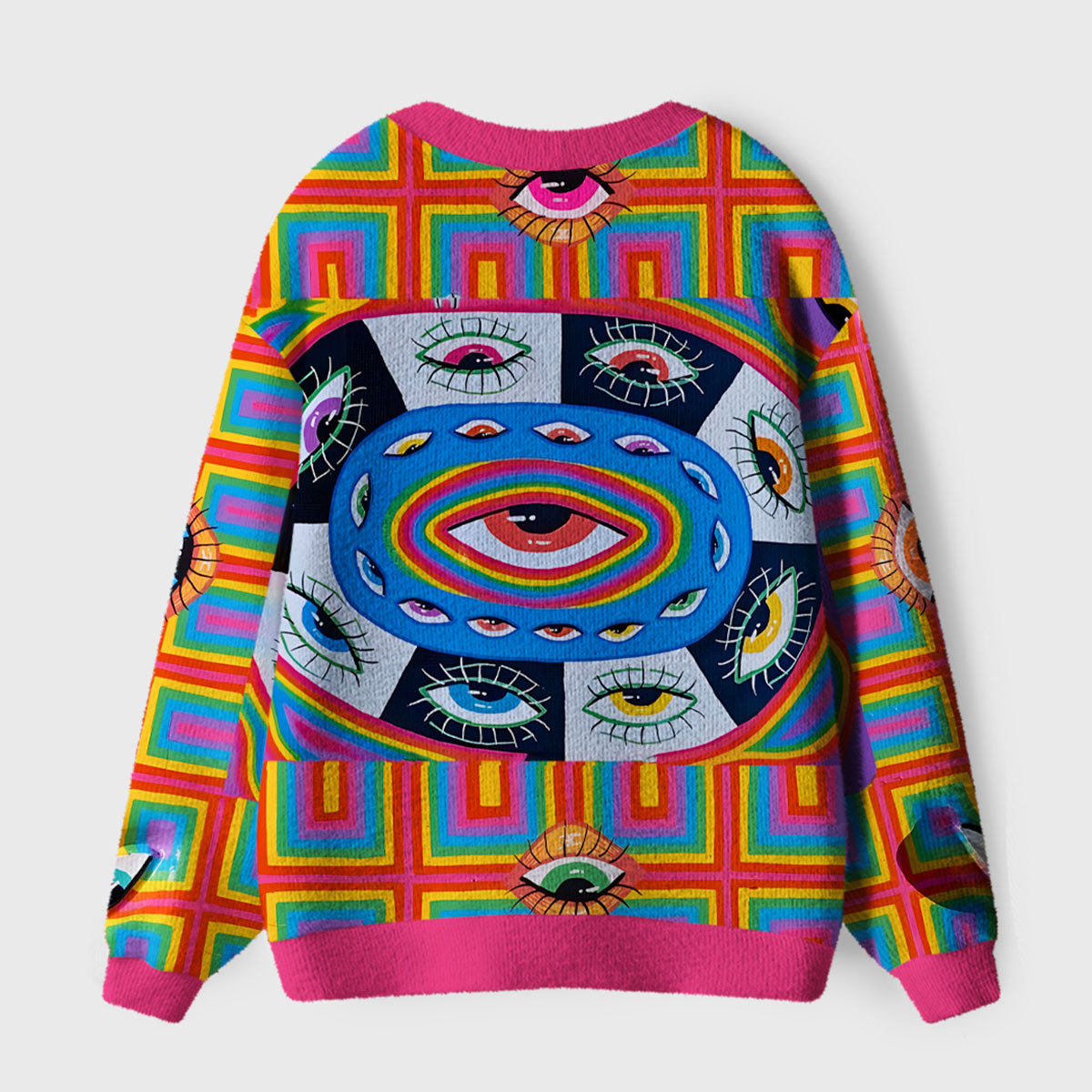 Purplehecate Eye of Awakening Ugly Cardigan Sweaters