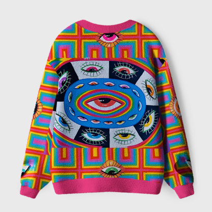 Purplehecate Eye of Awakening Ugly Cardigan Sweaters
