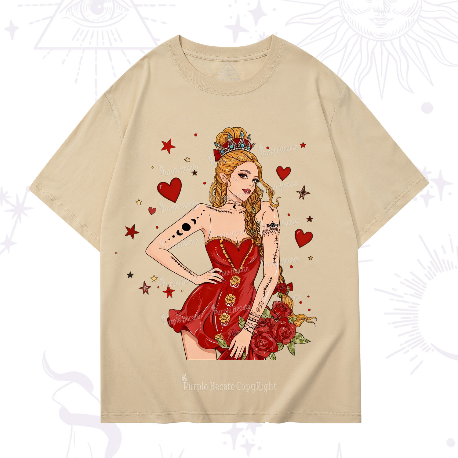 Purplehecate Eternal Bloom Heart Queen Valentine T-Shirt