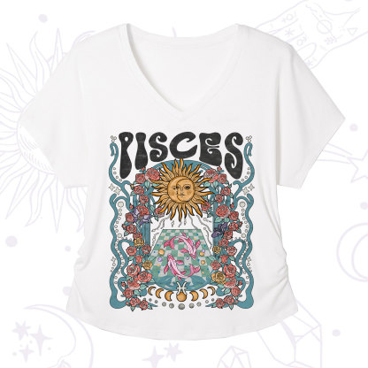 Purplehecate Pisces Spirit Zodiac V-Neck T-Shirt