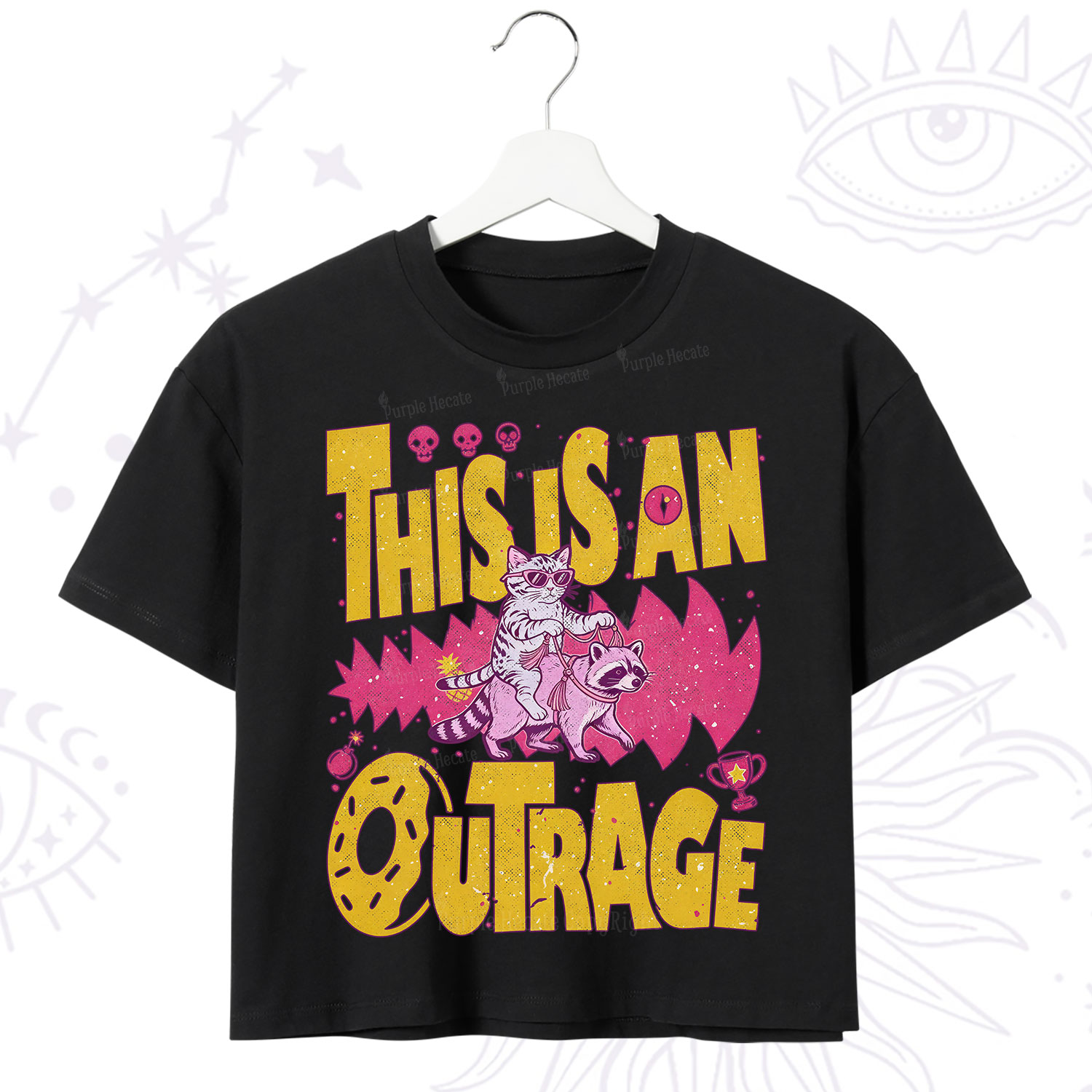 Purplehecate This Is An Outrage Angry Raccoons Crop T-Shirt