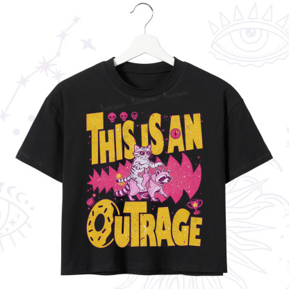 Purplehecate This Is An Outrage Angry Raccoons Crop T-Shirt