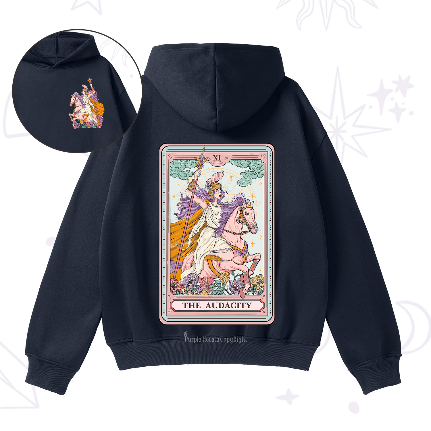 Purplehecate The Audacity Tarot Card Fleece Hoodie Suit