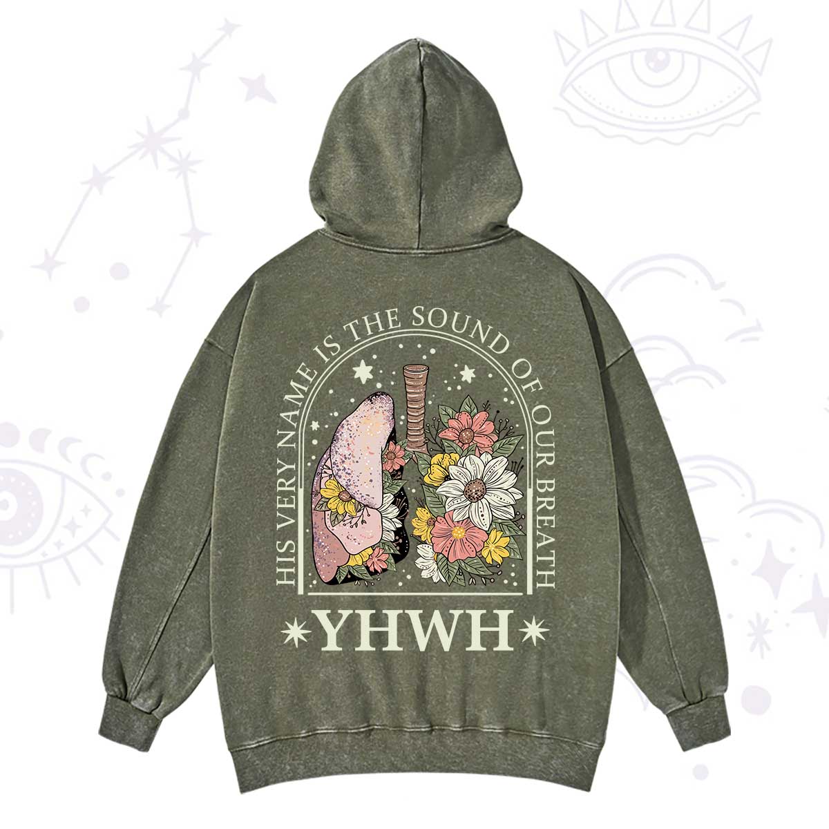 Purplehecate His Very Name Is The Sound Of Our Breath Washed Hoodie