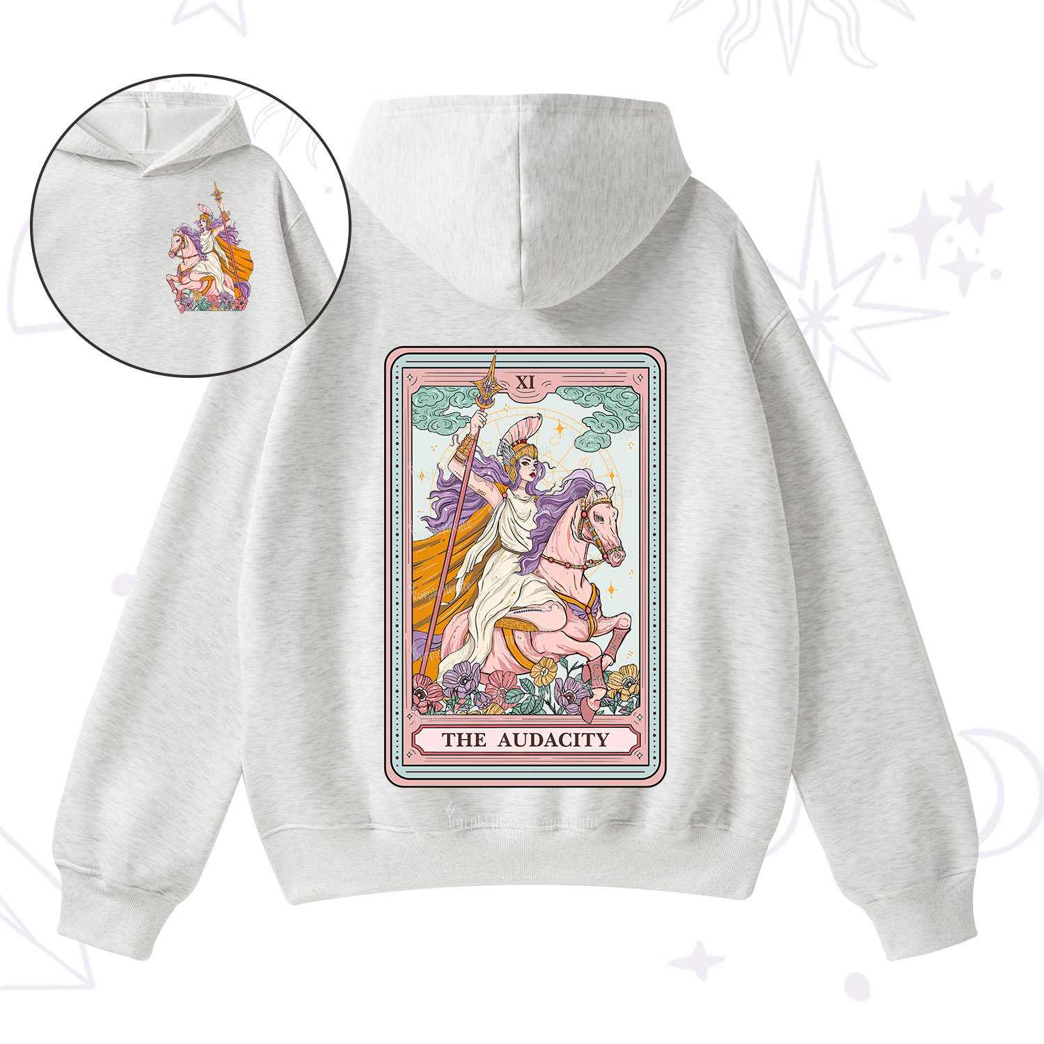 Purplehecate The Audacity Tarot Card Fleece Hoodie Suit