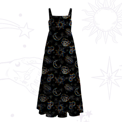 Purplehecate Eye of the Serpent Stars Wide Straps Maxi Dress
