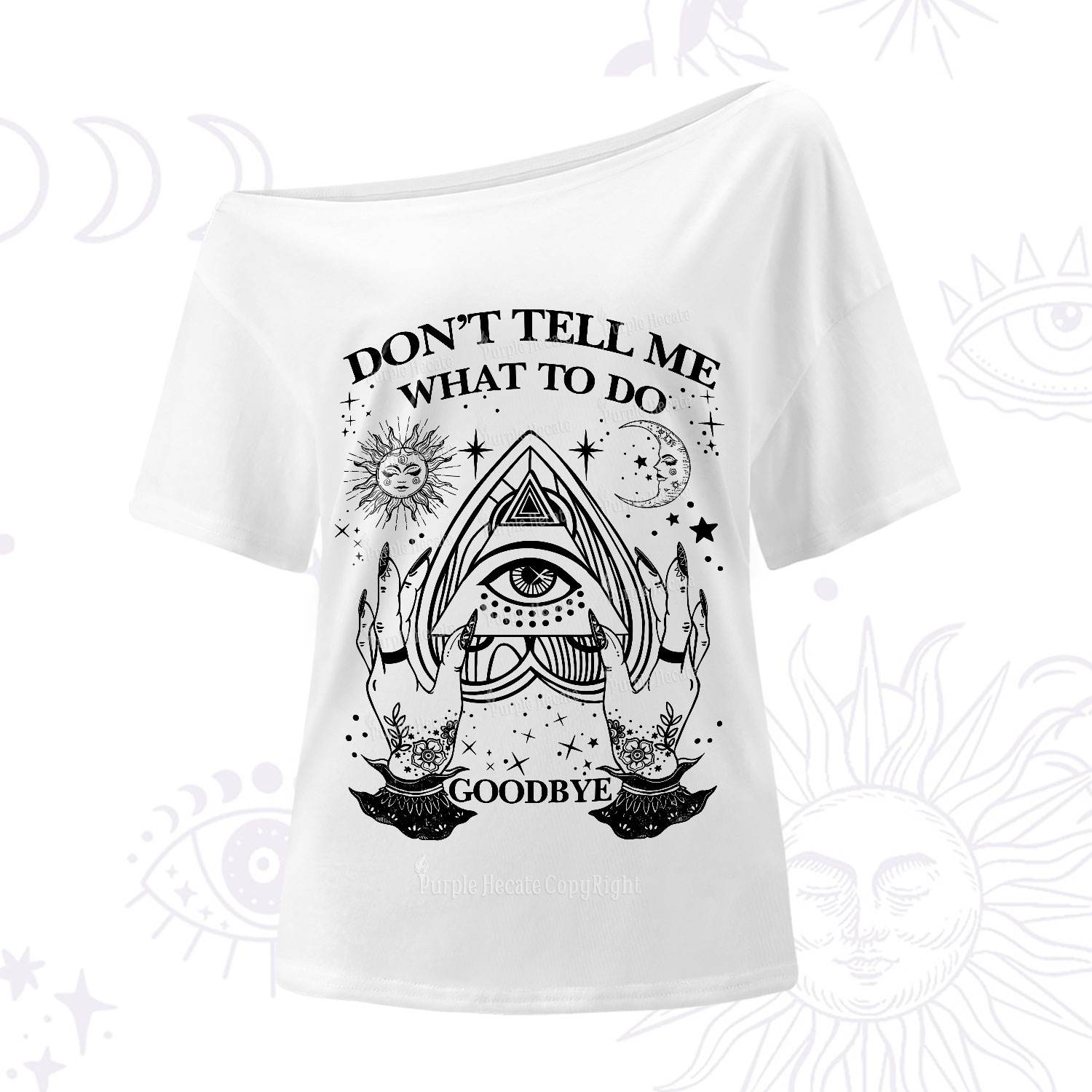 Purplehecate Don't Tell Me What To Do Witch Planchette Eye One-Shoulder T-Shirt