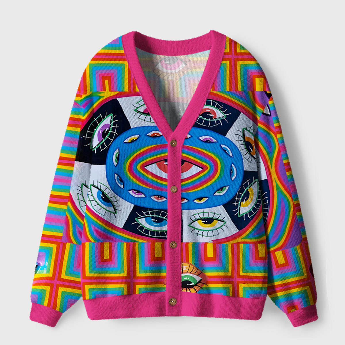 Purplehecate Eye of Awakening Ugly Cardigan Sweaters