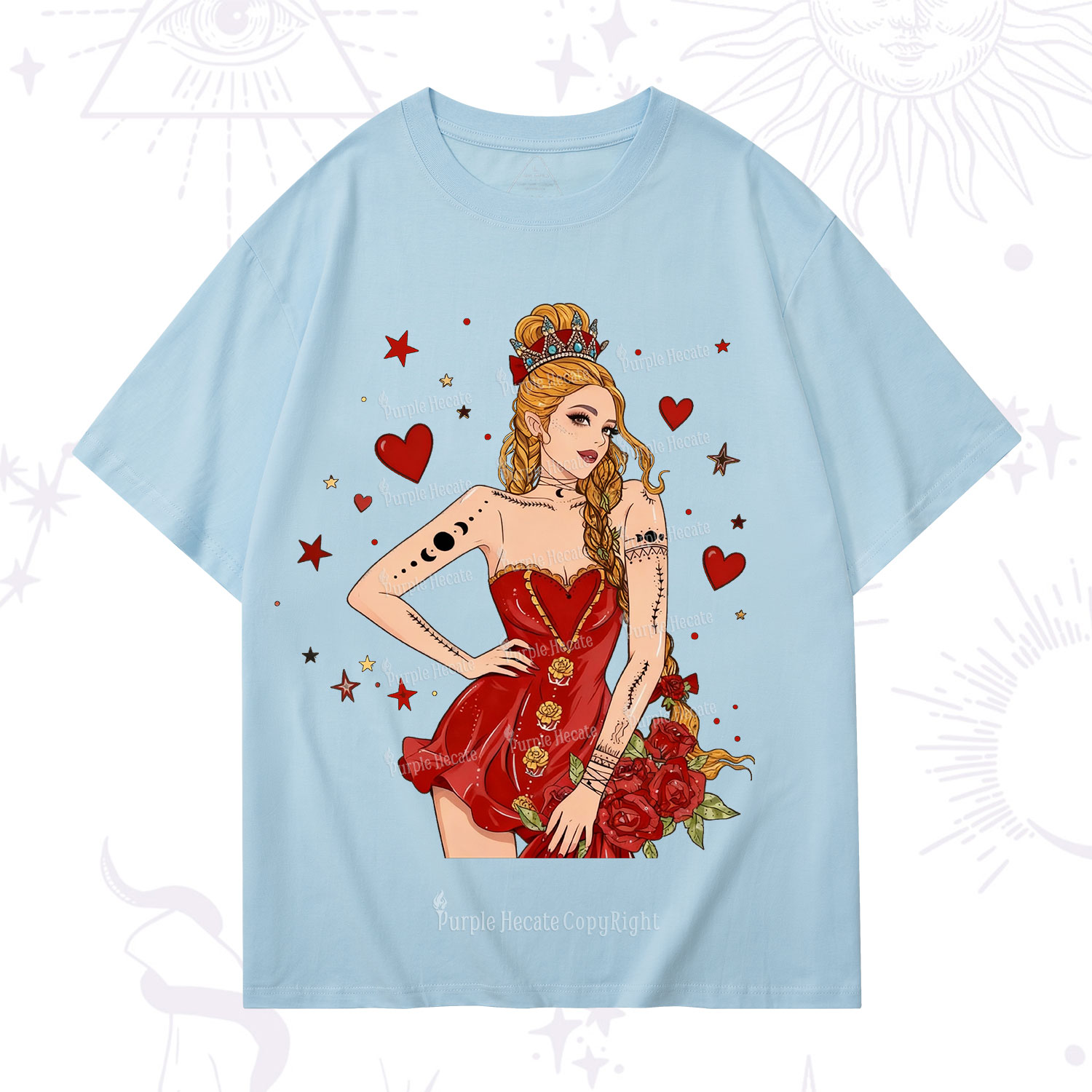 Purplehecate Eternal Bloom Heart Queen Valentine T-Shirt