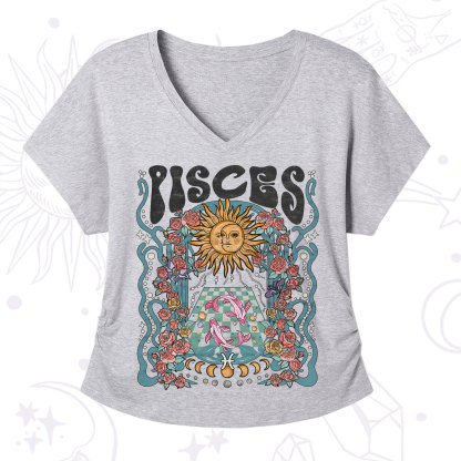 Purplehecate Pisces Spirit Zodiac V-Neck T-Shirt