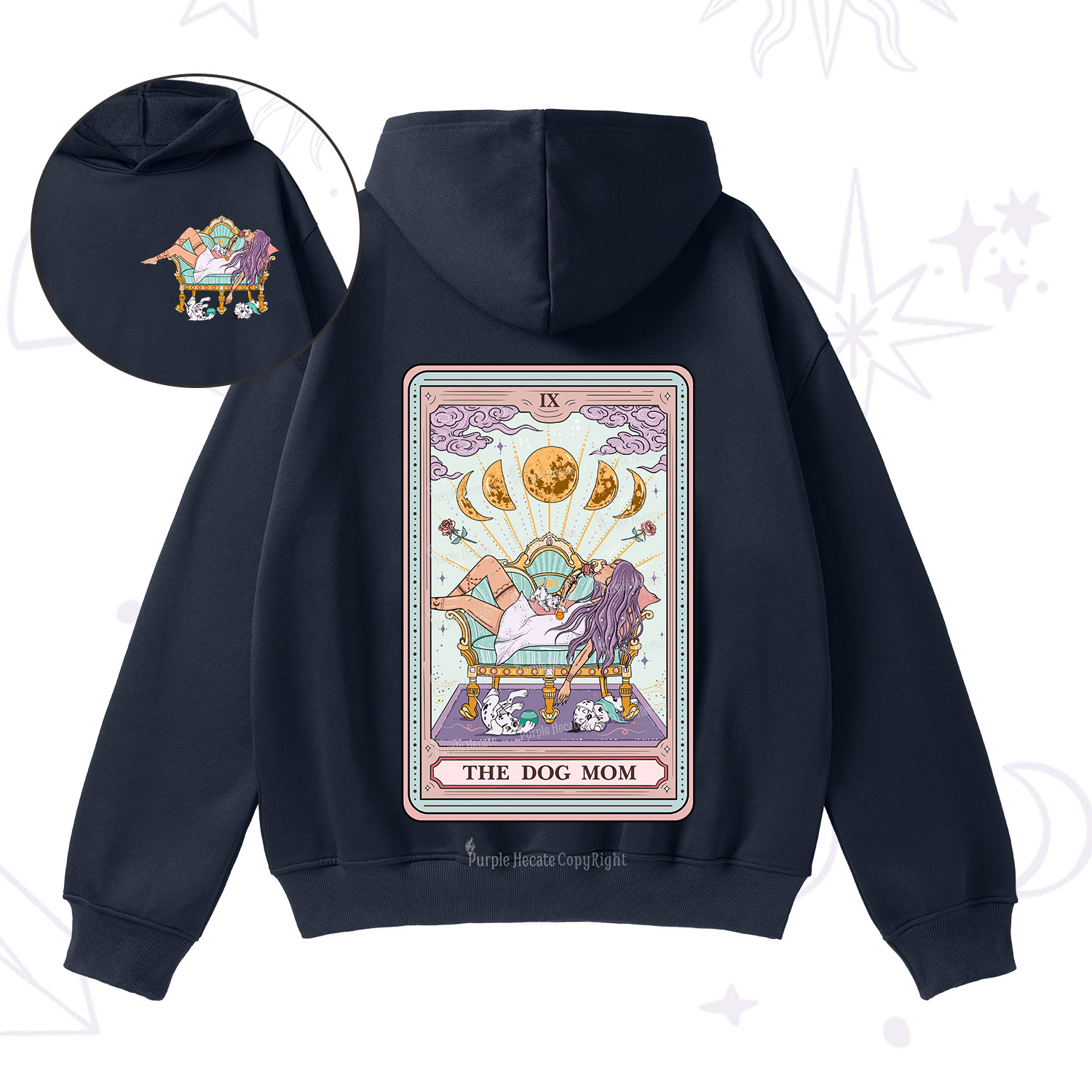 Purplehecate The Dog Mom Tarot Fleece Hoodie Suit