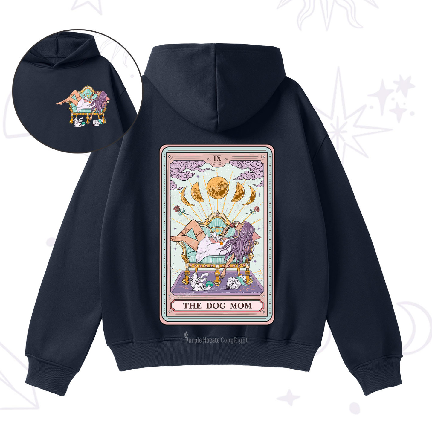 Purplehecate The Dog Mom Tarot Fleece Hoodie Suit