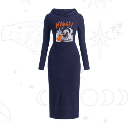 Purplehecate Burn the Patriarchy Dragon Hooded Knit Dress