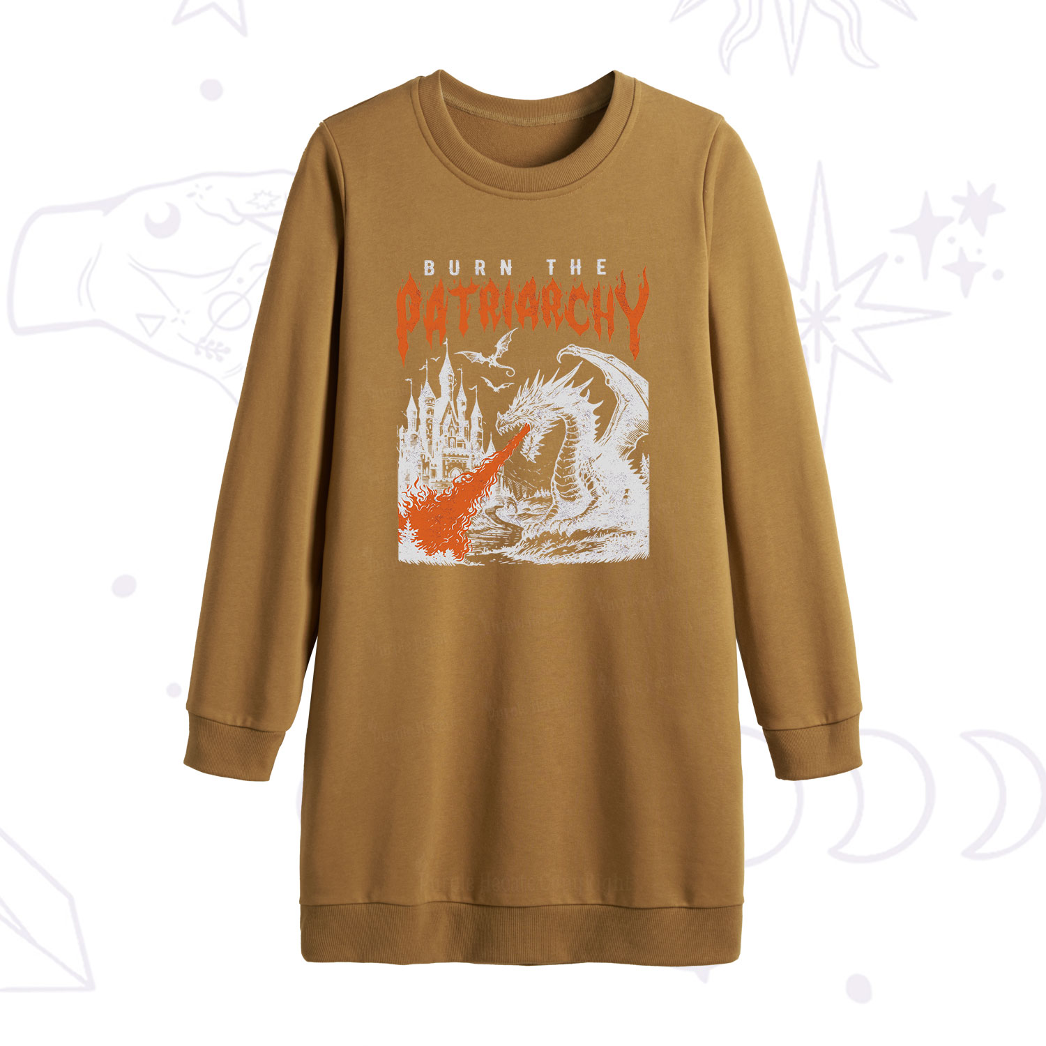 Purplehecate Burn the Patriarchy Dragon Sweatshirt Dress