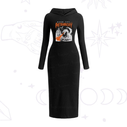 Purplehecate Burn the Patriarchy Dragon Hooded Knit Dress