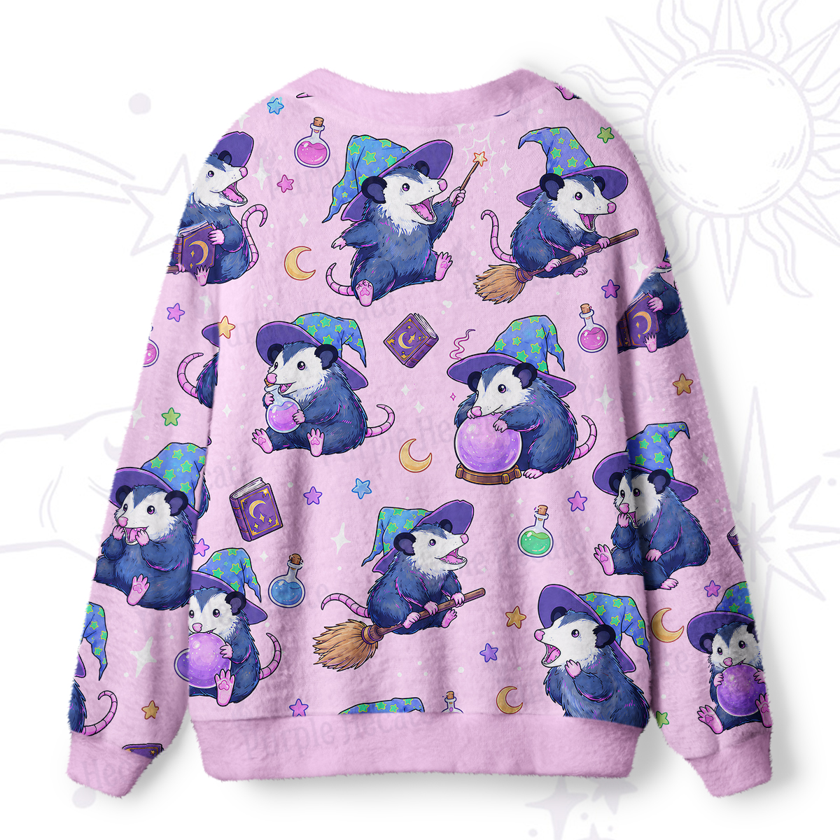 Purplehecate Wizard Opossum Ugly Cardigan Sweaters