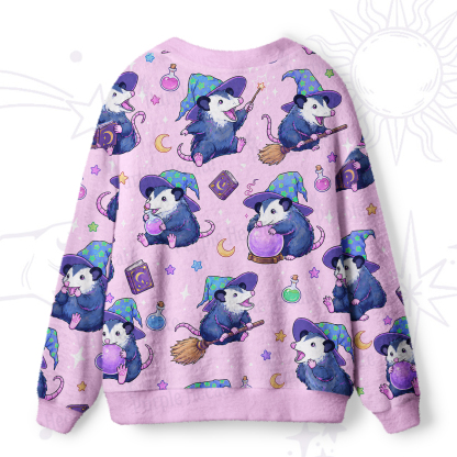 Purplehecate Wizard Opossum Ugly Cardigan Sweaters