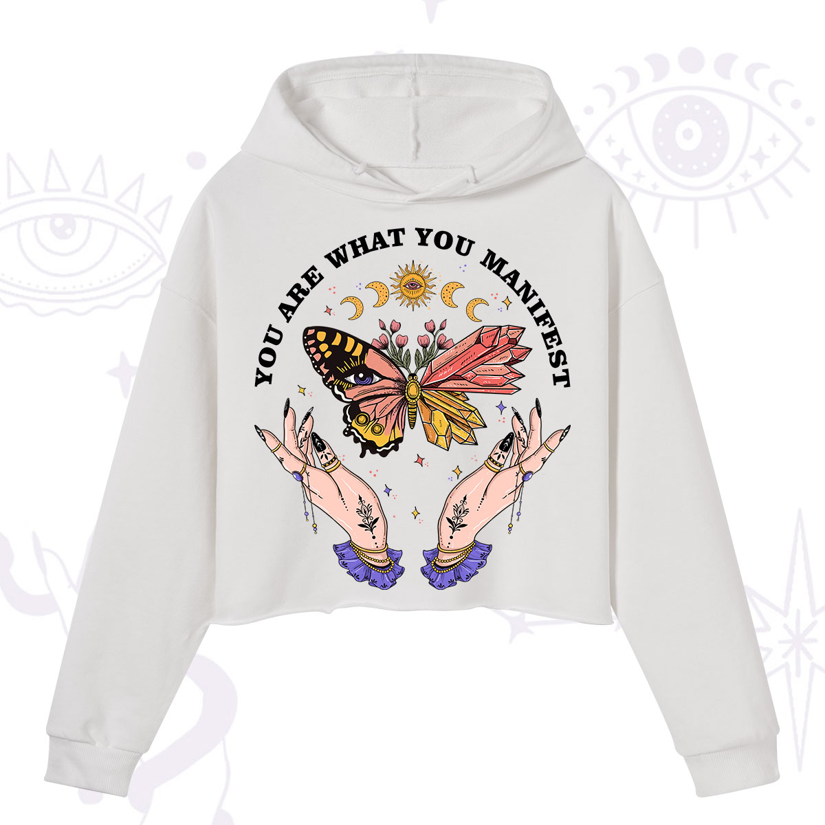 Purplehecate You Are What You Manifest Crop Hoodie