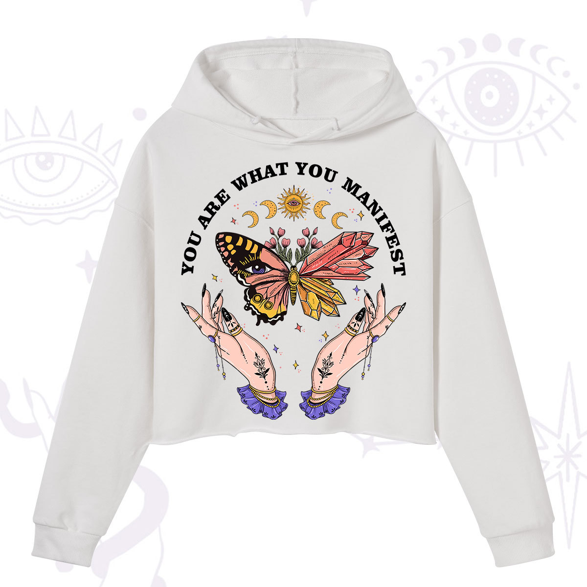 Purplehecate You Are What You Manifest Crop Hoodie
