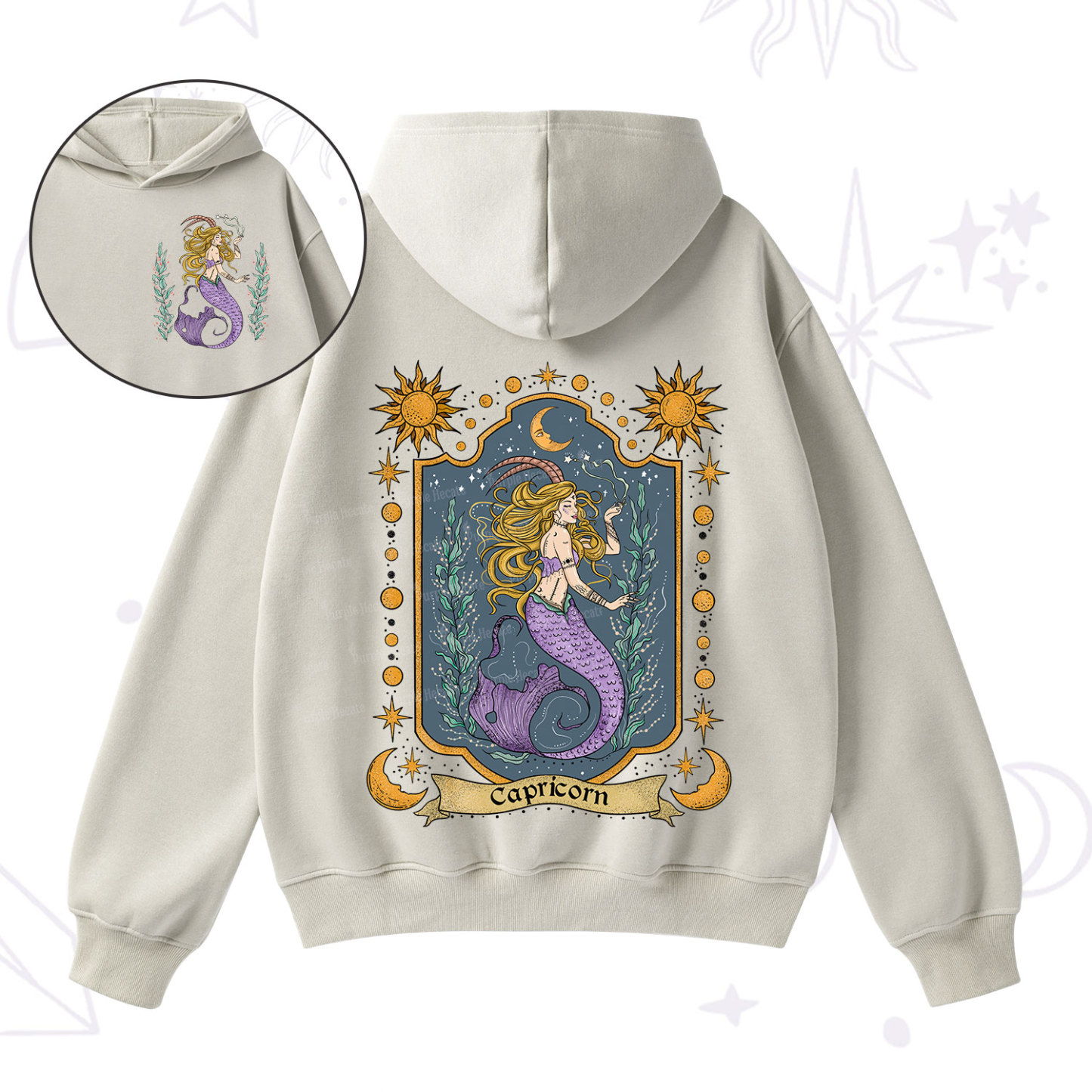 Purplehecate Capricorn Zodiac Fleece Hoodie Suit