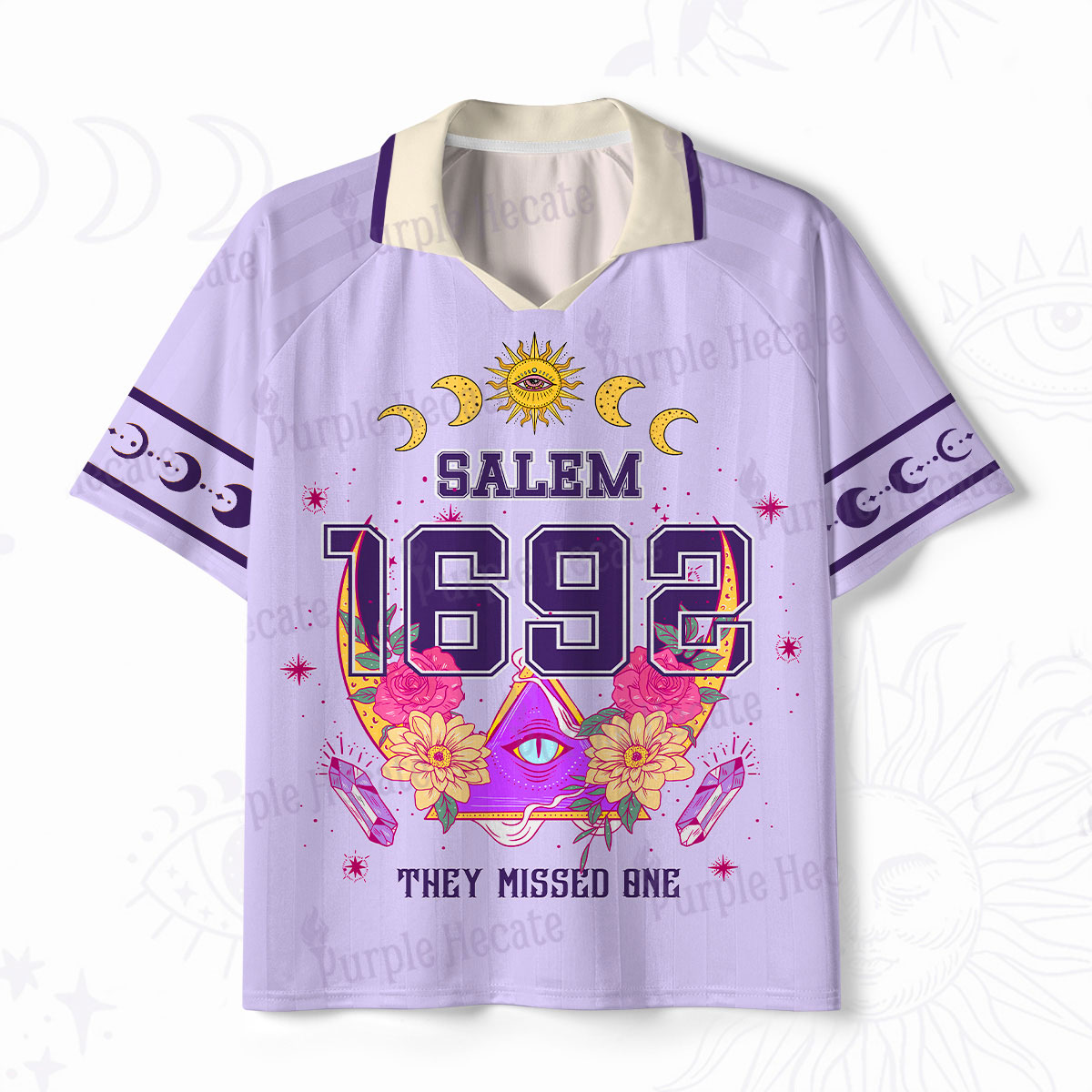 Purplehecate Salem 1692 They Missed One Polo Collar Unisex Jersey