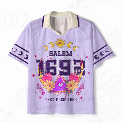 Purplehecate Salem 1692 They Missed One Polo Collar Unisex Jersey