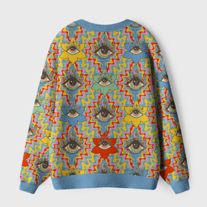 Purplehecate Occult Chromatic Ocular Ugly Cardigan Sweaters
