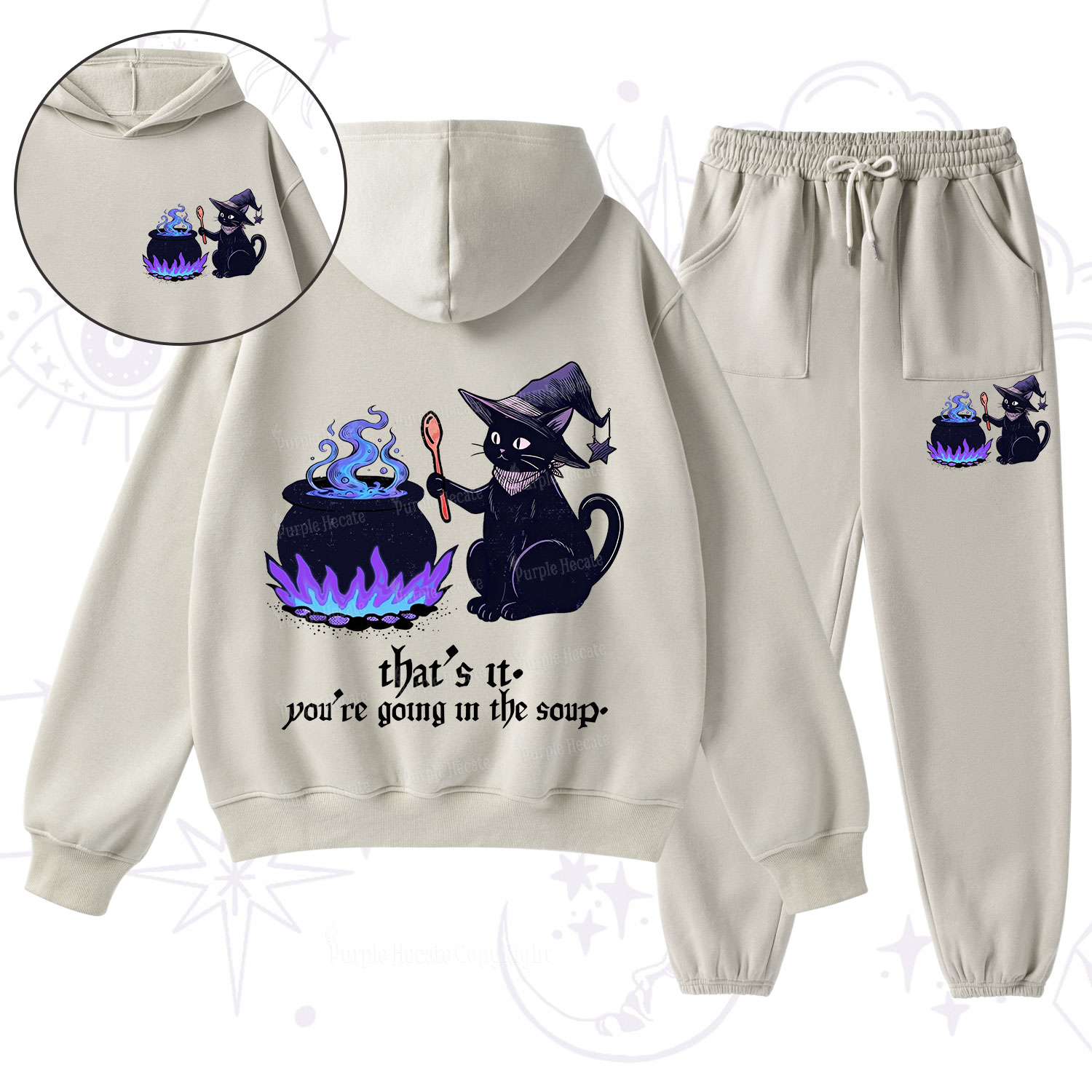 Purplehecate That's It You're Going In The Soup Fleece Hoodie Suit
