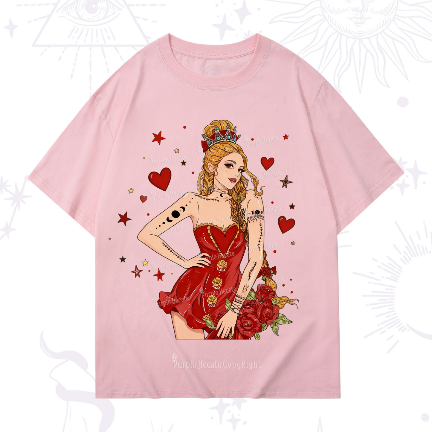 Purplehecate Eternal Bloom Heart Queen Valentine T-Shirt