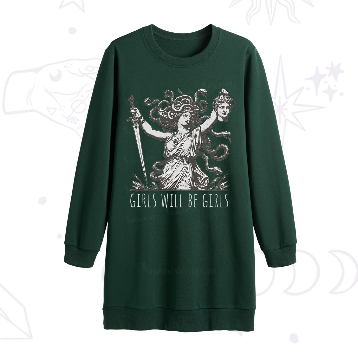 Purplehecate Girls Will Be Girls Medusa Sweatshirt Dress