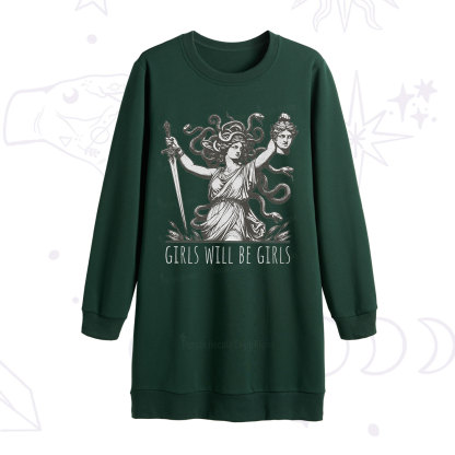 Purplehecate Girls Will Be Girls Medusa Sweatshirt Dress