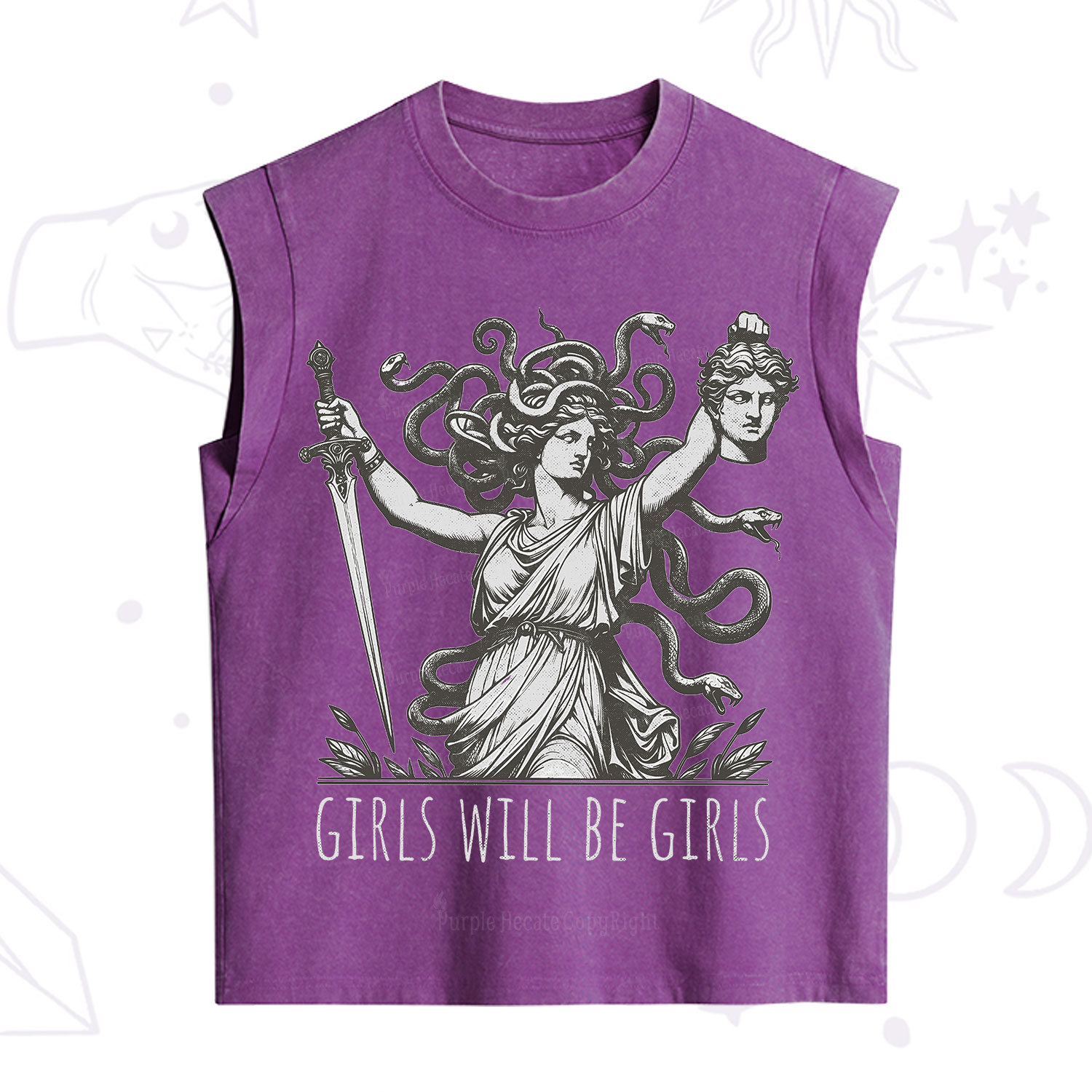 Purplehecate Girls Will Be Girls Medusa Vintage Washed Tank