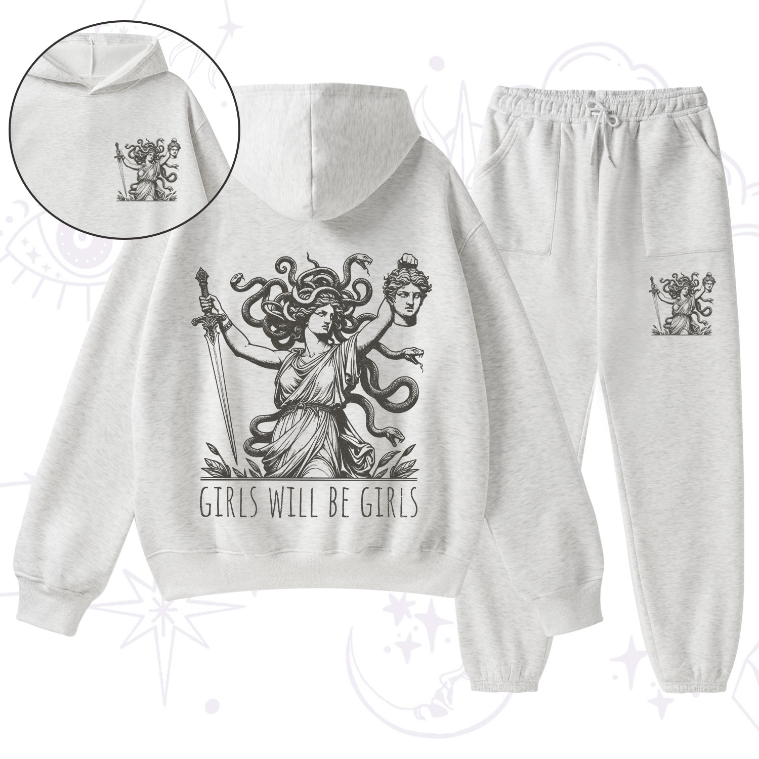 Purplehecate Girls Will Be Girls Medusa Fleece Hoodie Suit